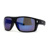 Locs Large Wrap Rectangle Color Mirror Gangster Plastic Sunglasses