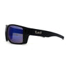 Locs Large Wrap Rectangle Color Mirror Gangster Plastic Sunglasses