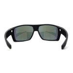 Locs Large Wrap Rectangle Color Mirror Gangster Plastic Sunglasses