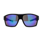 Locs Large Wrap Rectangle Color Mirror Gangster Plastic Sunglasses