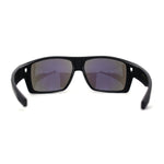 Locs Large Wrap Rectangle Color Mirror Gangster Plastic Sunglasses