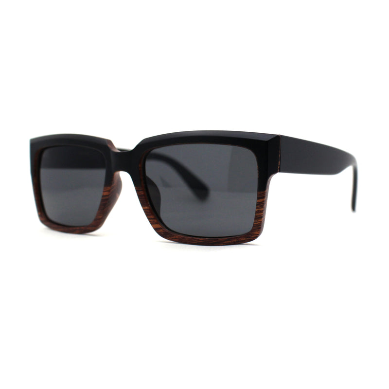 Mens Classy Moulded Thick Horn Rim Rectangle Fashion Sunglasses