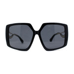 Womens Oversized Butterfly Waved Arm Luxury Sunglasses