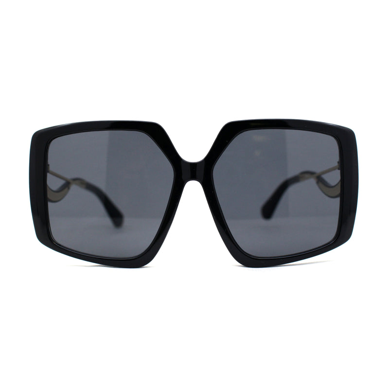 Womens Oversized Butterfly Waved Arm Luxury Sunglasses