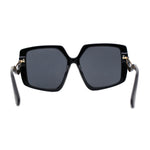 Womens Oversized Butterfly Waved Arm Luxury Sunglasses