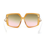 Womens Oversized Butterfly Waved Arm Luxury Sunglasses