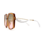 Womens Oversized Butterfly Waved Arm Luxury Sunglasses