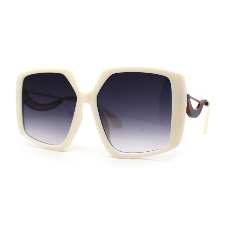 Womens Oversized Butterfly Waved Arm Luxury Sunglasses