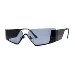 Womens Rimless Upside Down Half Frame Narrow Rectangular Metal Rim Sunglasses