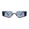 Womens Rimless Upside Down Half Frame Narrow Rectangular Metal Rim Sunglasses