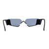 Womens Rimless Upside Down Half Frame Narrow Rectangular Metal Rim Sunglasses