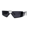 Womens Rimless Upside Down Half Frame Narrow Rectangular Metal Rim Sunglasses