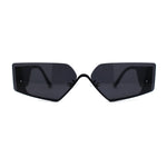 Womens Rimless Upside Down Half Frame Narrow Rectangular Metal Rim Sunglasses