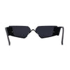 Womens Rimless Upside Down Half Frame Narrow Rectangular Metal Rim Sunglasses