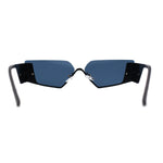Womens Rimless Upside Down Half Frame Narrow Rectangular Metal Rim Sunglasses