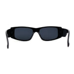 Mod Narrow Rectangle Plastic Thick Temple Minimal Sunglasses