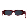 Mod Narrow Rectangle Plastic Thick Temple Minimal Sunglasses