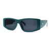 Mod Narrow Rectangle Plastic Thick Temple Minimal Sunglasses