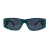 Mod Narrow Rectangle Plastic Thick Temple Minimal Sunglasses