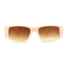 Mod Narrow Rectangle Plastic Thick Temple Minimal Sunglasses