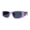 Mod Narrow Rectangle Plastic Thick Temple Minimal Sunglasses