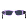 Mod Narrow Rectangle Plastic Thick Temple Minimal Sunglasses