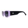 Mod Narrow Rectangle Plastic Thick Temple Minimal Sunglasses