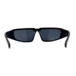 Trendy 90s Sport Style Wrap Around Mean Aggressive Plastic Sunglasses