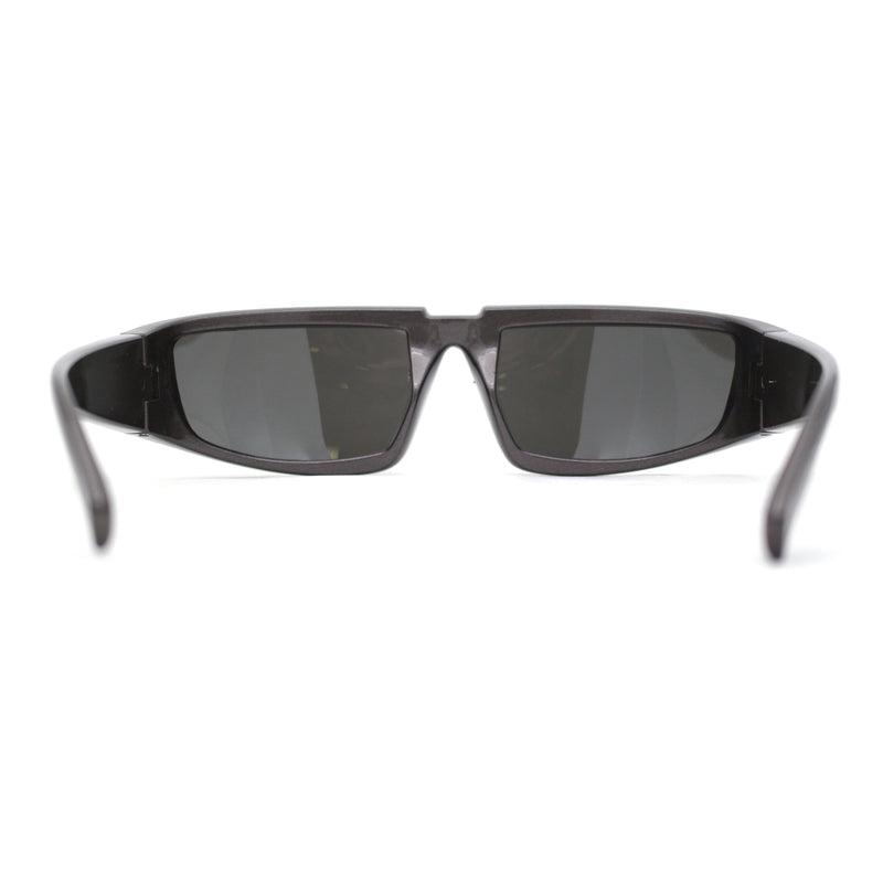 Trendy 90s Sport Style Wrap Around Mean Aggressive Plastic Sunglasses