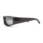 Trendy 90s Sport Style Wrap Around Mean Aggressive Plastic Sunglasses