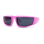 Trendy 90s Sport Style Wrap Around Mean Aggressive Plastic Sunglasses