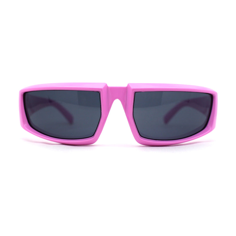 Trendy 90s Sport Style Wrap Around Mean Aggressive Plastic Sunglasses