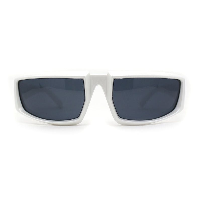 Trendy 90s Sport Style Wrap Around Mean Aggressive Plastic Sunglasses