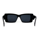 Womens Diamond Cut Beveled Mod Plastic Rectangle Sunglasses