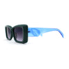 Womens Diamond Cut Beveled Mod Plastic Rectangle Sunglasses