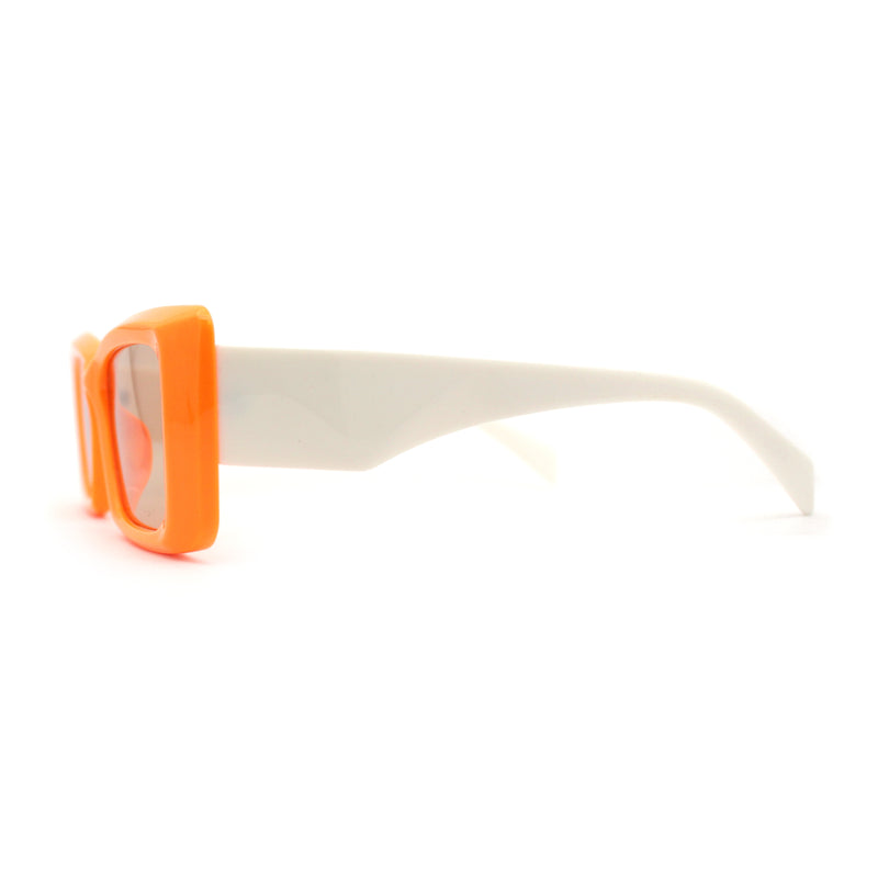 Womens Diamond Cut Beveled Mod Plastic Rectangle Sunglasses