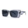 Womens Diamond Cut Beveled Mod Plastic Rectangle Sunglasses