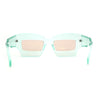 Womens Razor Blade Geometric Thick Horn Rim Temple Rectangle Sunglasses