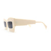 Womens Razor Blade Geometric Thick Horn Rim Temple Rectangle Sunglasses