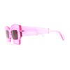 Womens Razor Blade Geometric Thick Horn Rim Temple Rectangle Sunglasses