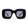 Womens Retro Bloated Balloon Thick Rounded Rectangle Plastic Sunglasses