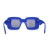 Womens Retro Bloated Balloon Thick Rounded Rectangle Plastic Sunglasses