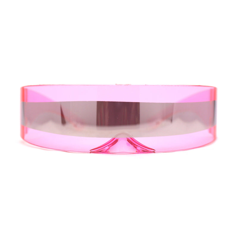 Cyclops Shield Mirror Lens Plastic Wrap Sunglasses