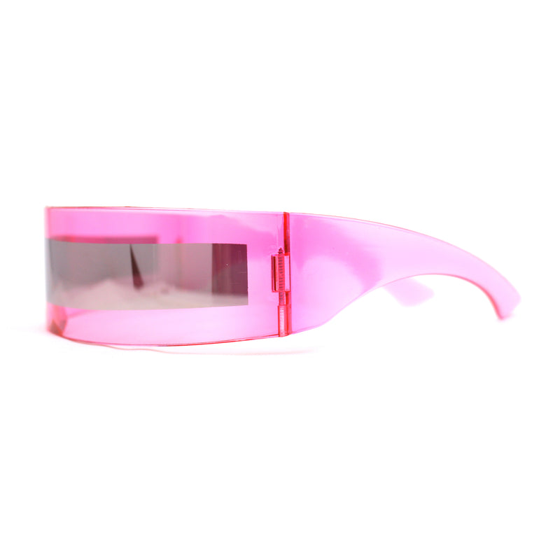 Cyclops Shield Mirror Lens Plastic Wrap Sunglasses