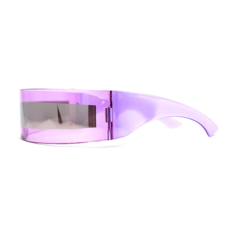 Cyclops Shield Mirror Lens Plastic Wrap Sunglasses