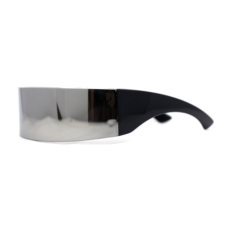 Cyclops Shield Mirror Lens Plastic Wrap Sunglasses