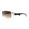 Womens Rhinestone Jewel Rimless Rectangle Designer Fashion Sunglasses