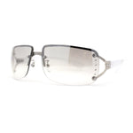 Womens Rhinestone Jewel Rimless Rectangle Designer Fashion Sunglasses