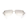 Womens Rhinestone Jewel Rimless Rectangle Designer Fashion Sunglasses