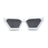 Womens Thick Angular Bevel Rim Geometric Cat Eye Sunglasses
